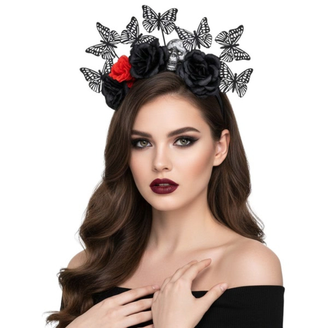 Gothic Floral Butterfly Headband