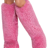 Adult Pink Furry Costume Boot Covers, One Size