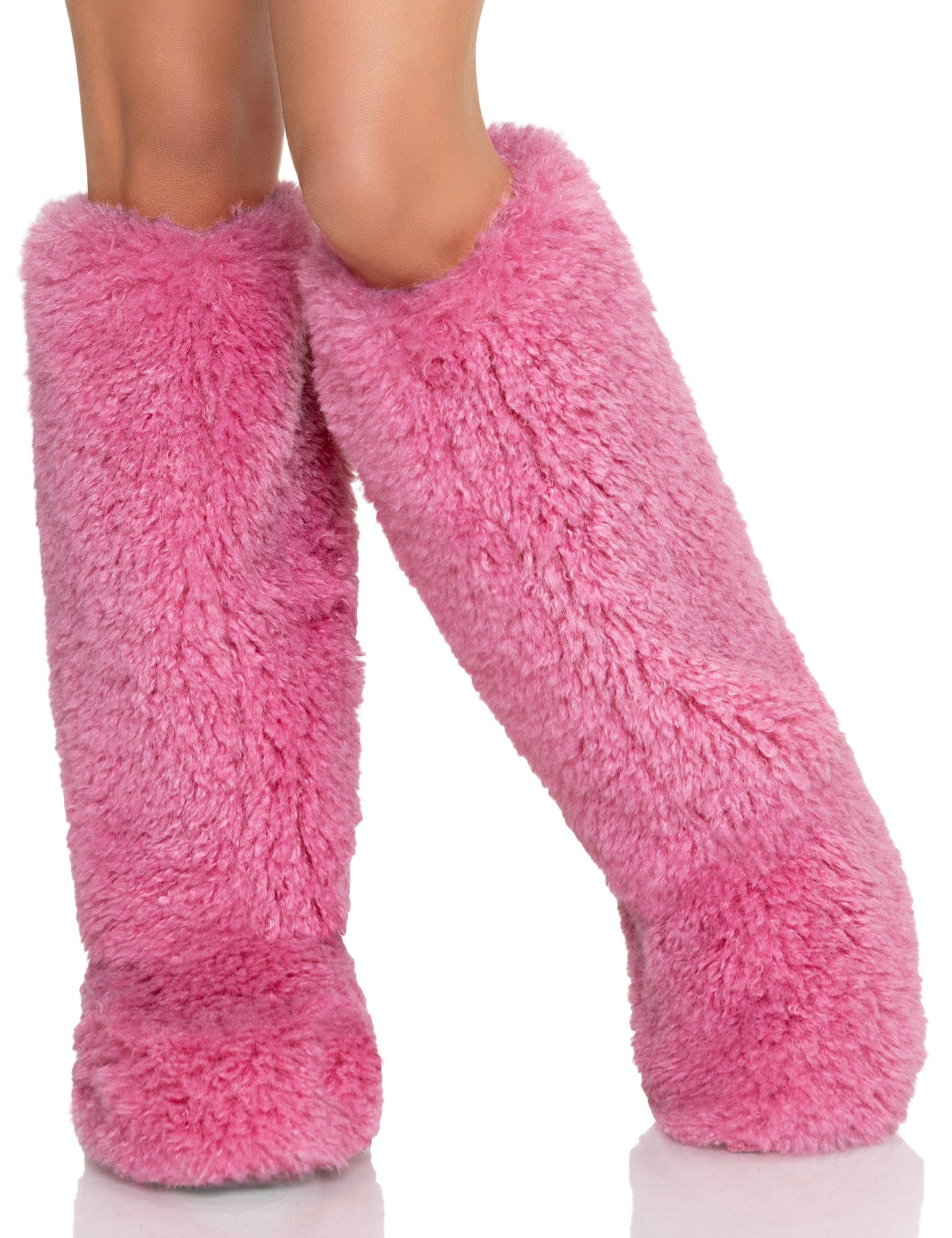 Adult Pink Furry Costume Boot Covers, One Size