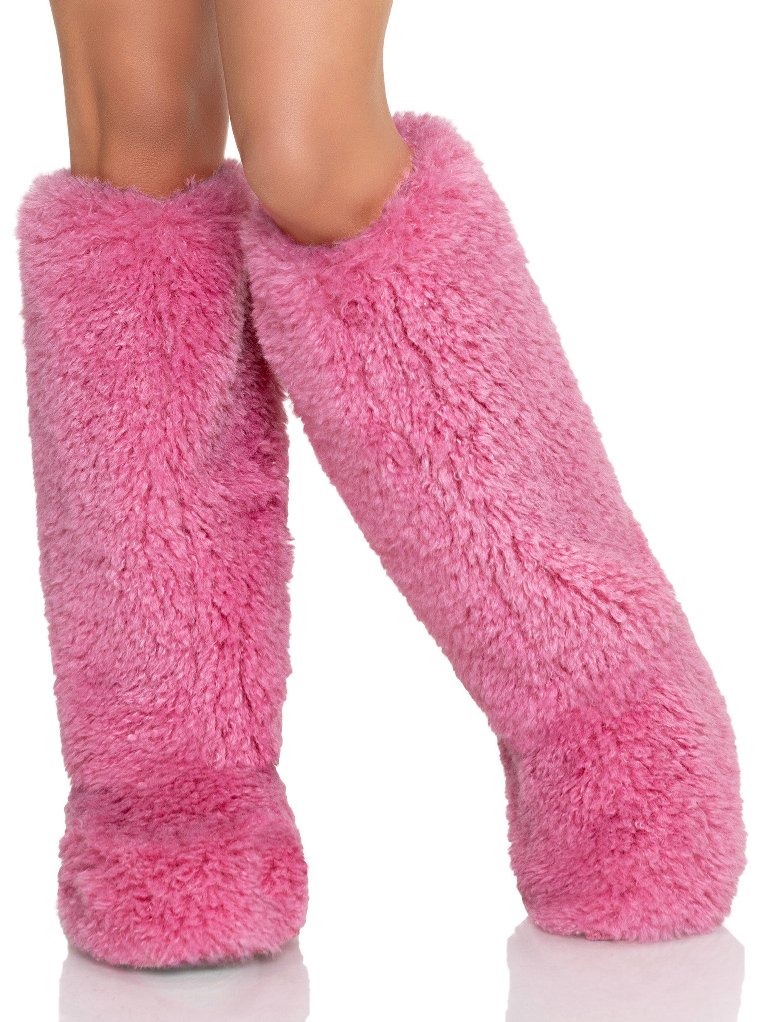 Adult Pink Furry Costume Boot Covers, One Size