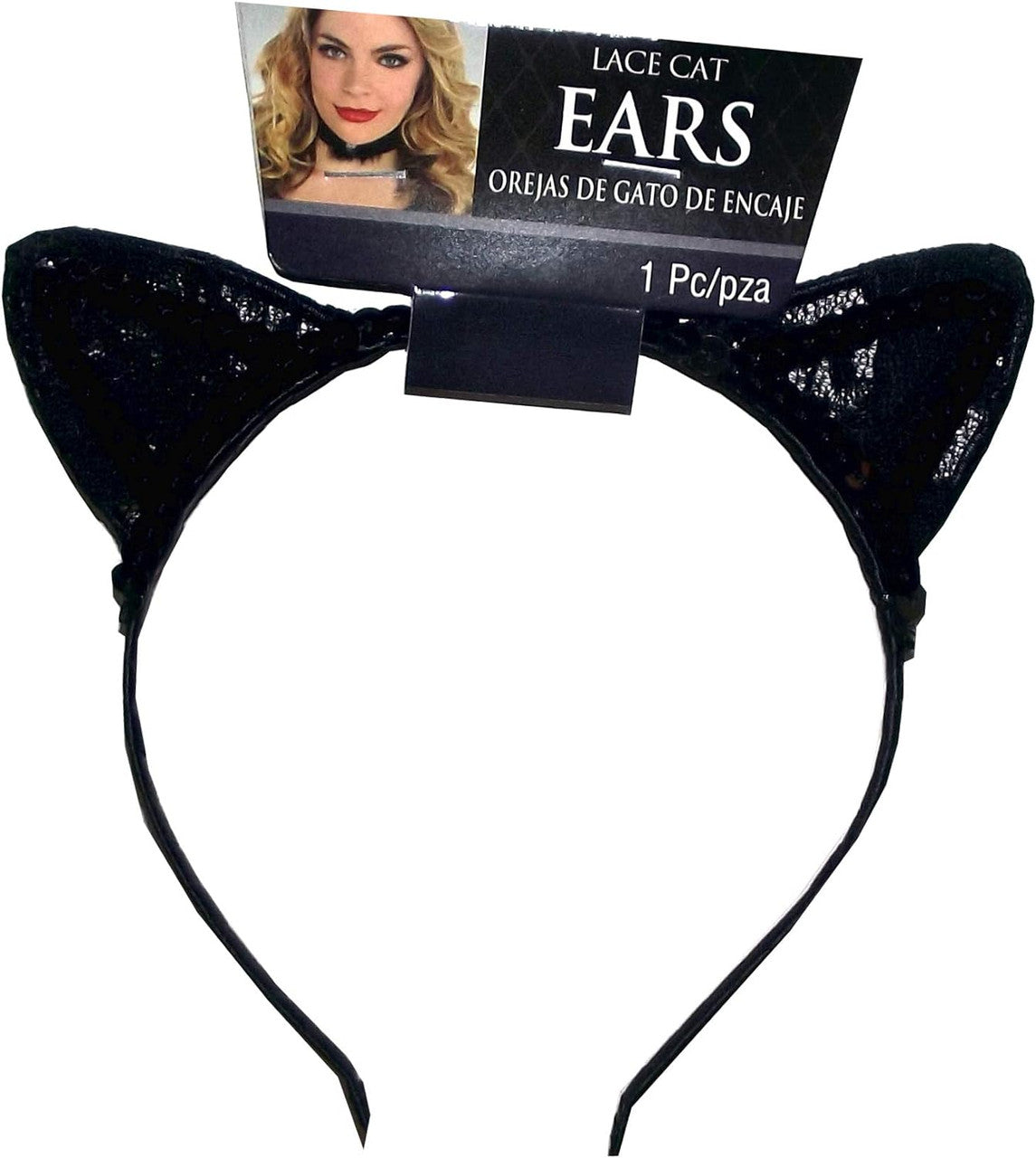 Black Lace Cat Ear Headband