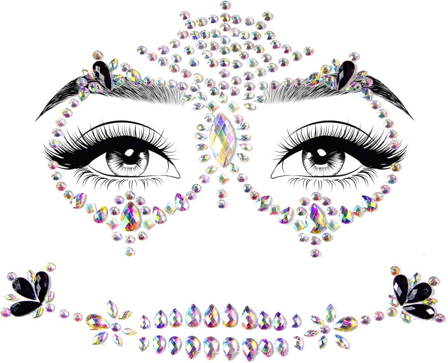 Calavera Face Jewel Stickers