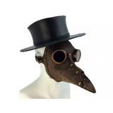 Brown Plague Doctor Mask with Goggles