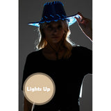 Neon Blue Light-Up Cowboy Hat