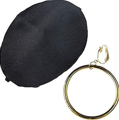 Pirate Costume Earring & Eye Patch Set