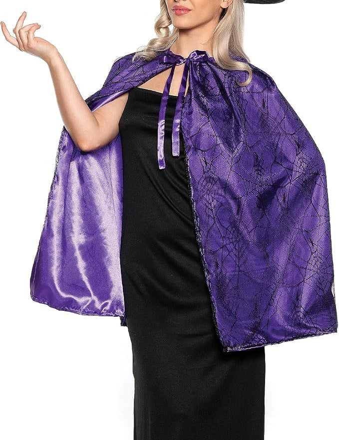 Purple Witch Cape and Hat Set