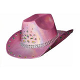 Holographic Cowboy Hat with Diamond Stud Detail