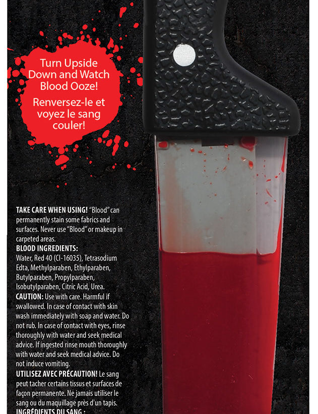 Bleeding Kitchen Knife Costume Prop, 13 in